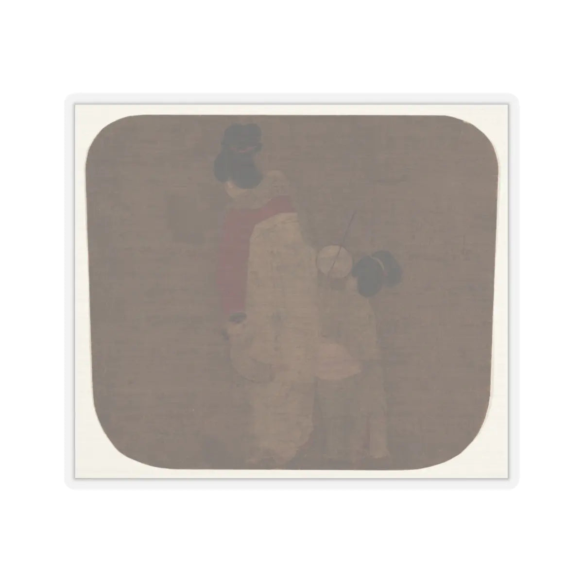 Unidentified artist - Lady and Children - unknown - STICKER Vinyl Kiss-Cut Decal
