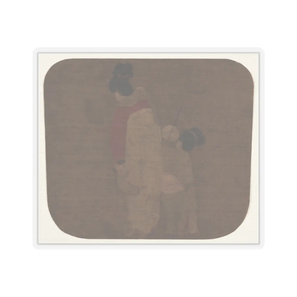 Unidentified artist - Lady and Children - unknown - STICKER Vinyl Kiss-Cut Decal