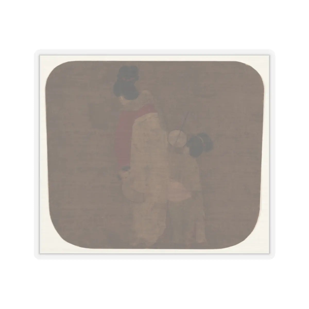 Unidentified artist - Lady and Children - unknown - STICKER Vinyl Kiss-Cut Decal