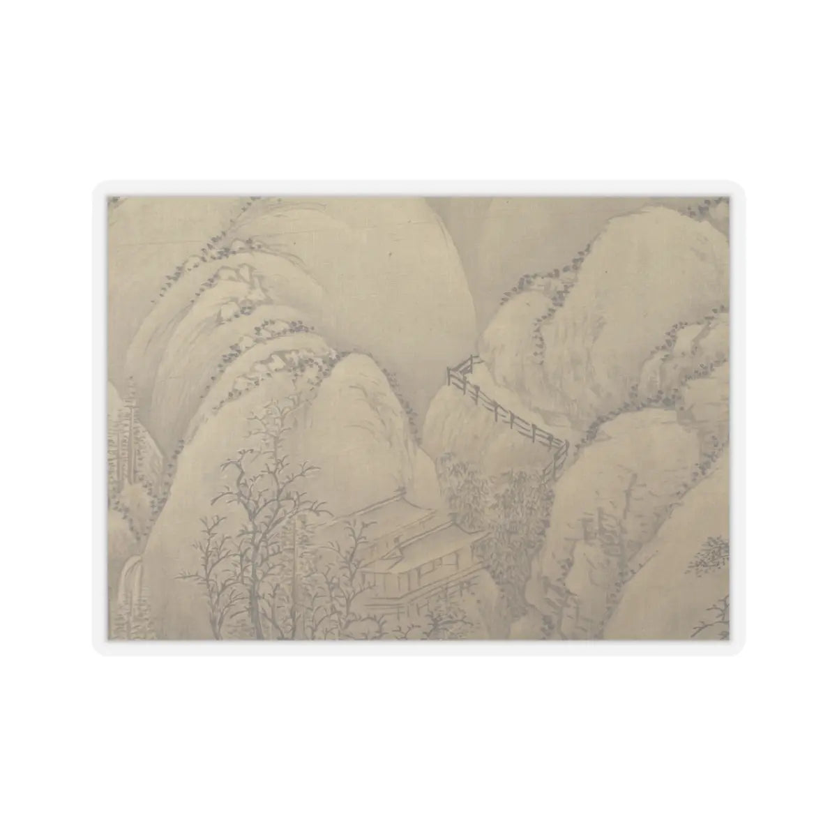 Unidentified artist - Landscape after Li Cheng - 18th century or later, v2 - STICKER Vinyl Kiss-Cut Decal