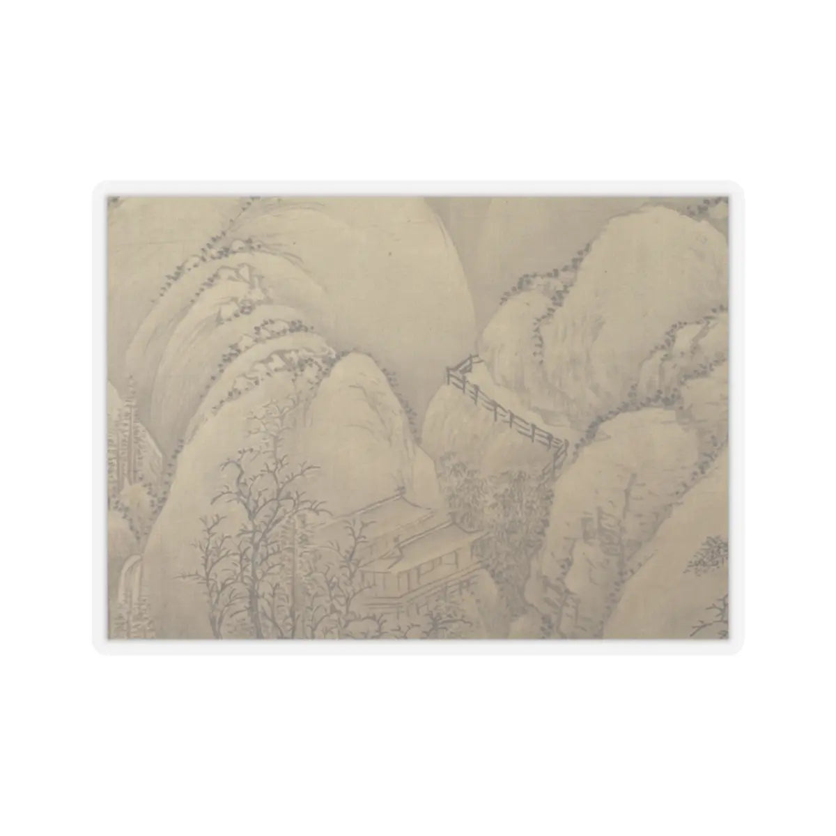 Unidentified artist - Landscape after Li Cheng - 18th century or later, v2 - STICKER Vinyl Kiss-Cut Decal