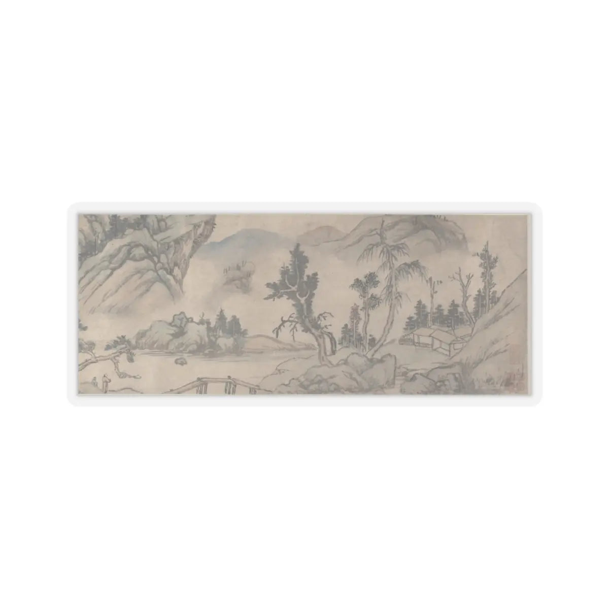 Unidentified artist - Landscape - early 20th century, spurious v1 - STICKER Vinyl Kiss-Cut Decal