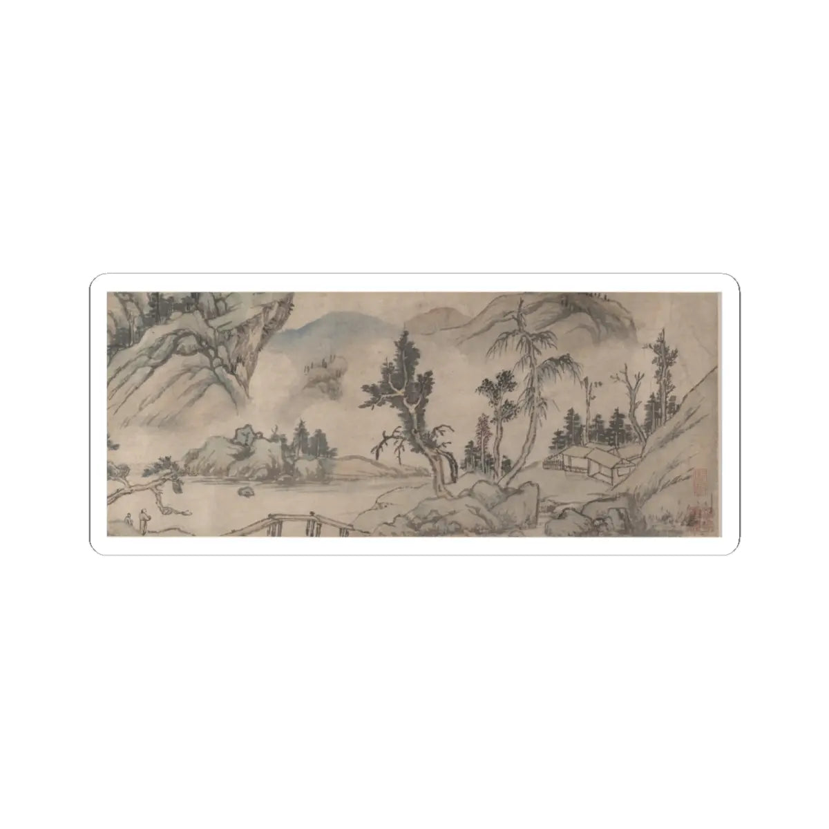 Unidentified artist - Landscape - early 20th century, spurious v1 - STICKER Vinyl Kiss-Cut Decal