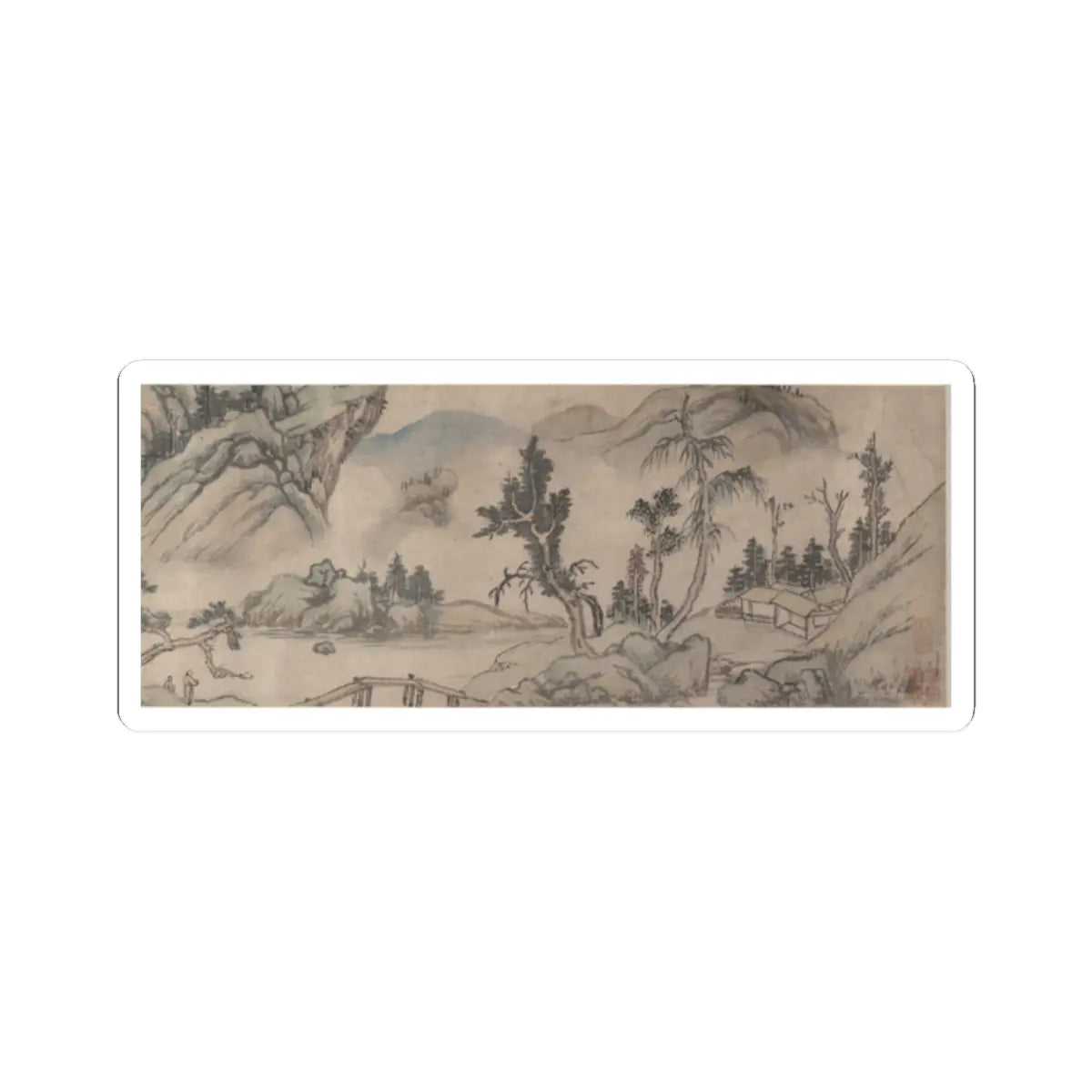 Unidentified artist - Landscape - early 20th century, spurious v1 - STICKER Vinyl Kiss-Cut Decal