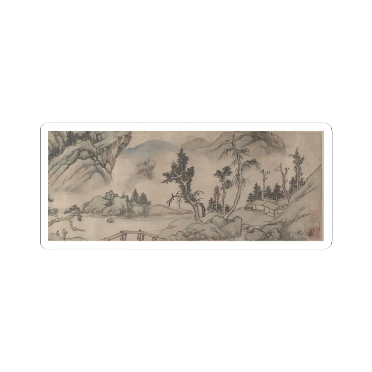 Unidentified artist - Landscape - early 20th century, spurious v1 - STICKER Vinyl Kiss-Cut Decal