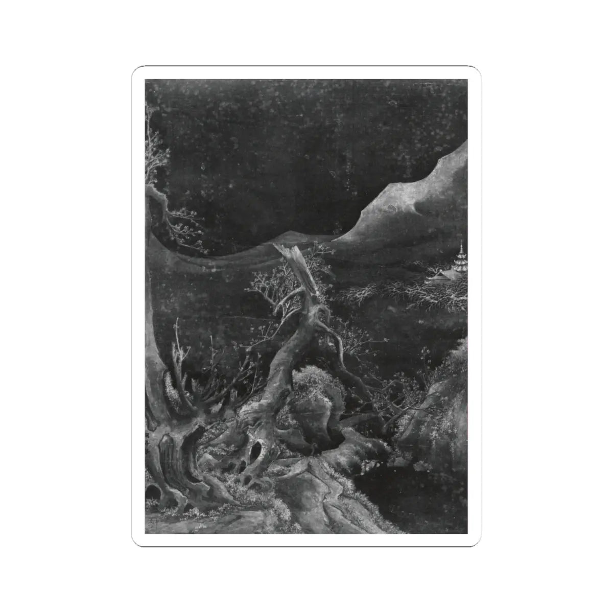Unidentified artist - Landscape in the Tang Manner - unknown - STICKER Vinyl Kiss-Cut Decal