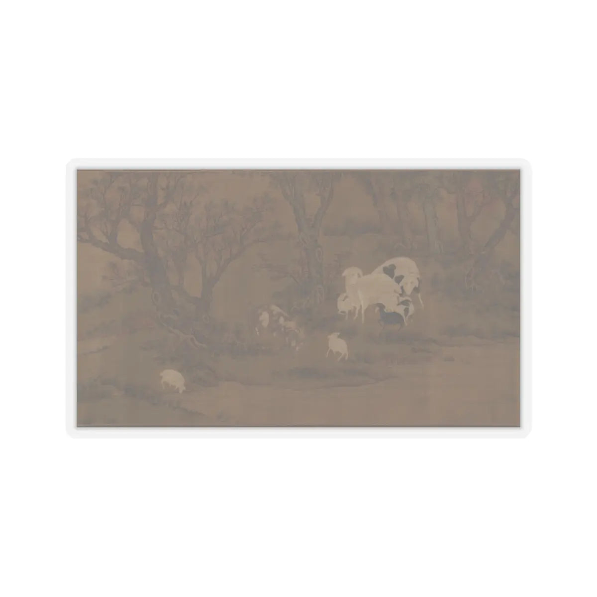 Unidentified artist - Landscape with goats - unknown v10 - STICKER Vinyl Kiss-Cut Decal