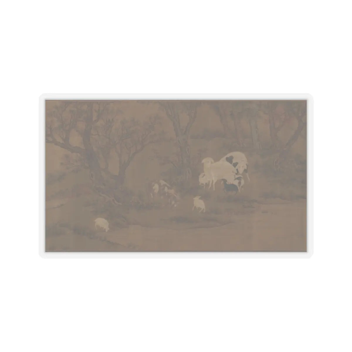 Unidentified artist - Landscape with goats - unknown v10 - STICKER Vinyl Kiss-Cut Decal