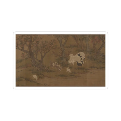 Unidentified artist - Landscape with goats - unknown v10 - STICKER Vinyl Kiss-Cut Decal