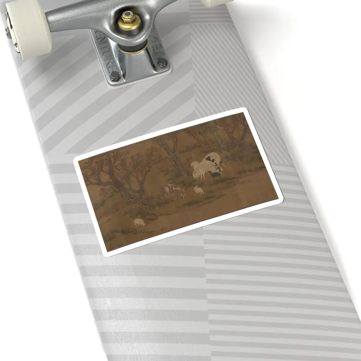 Unidentified artist - Landscape with goats - unknown v10 - STICKER Vinyl Kiss-Cut Decal