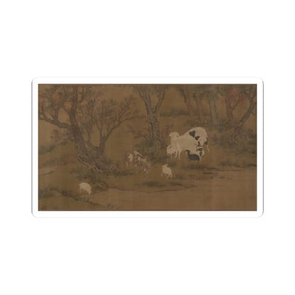 Unidentified artist - Landscape with goats - unknown v10 - STICKER Vinyl Kiss-Cut Decal