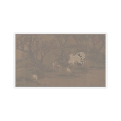 Unidentified artist - Landscape with goats - unknown v10 - STICKER Vinyl Kiss-Cut Decal
