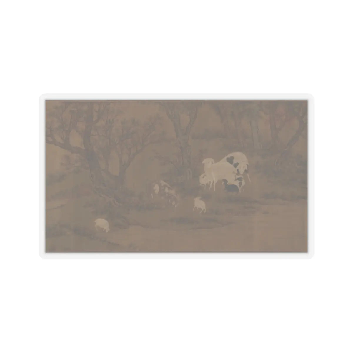 Unidentified artist - Landscape with goats - unknown v10 - STICKER Vinyl Kiss-Cut Decal