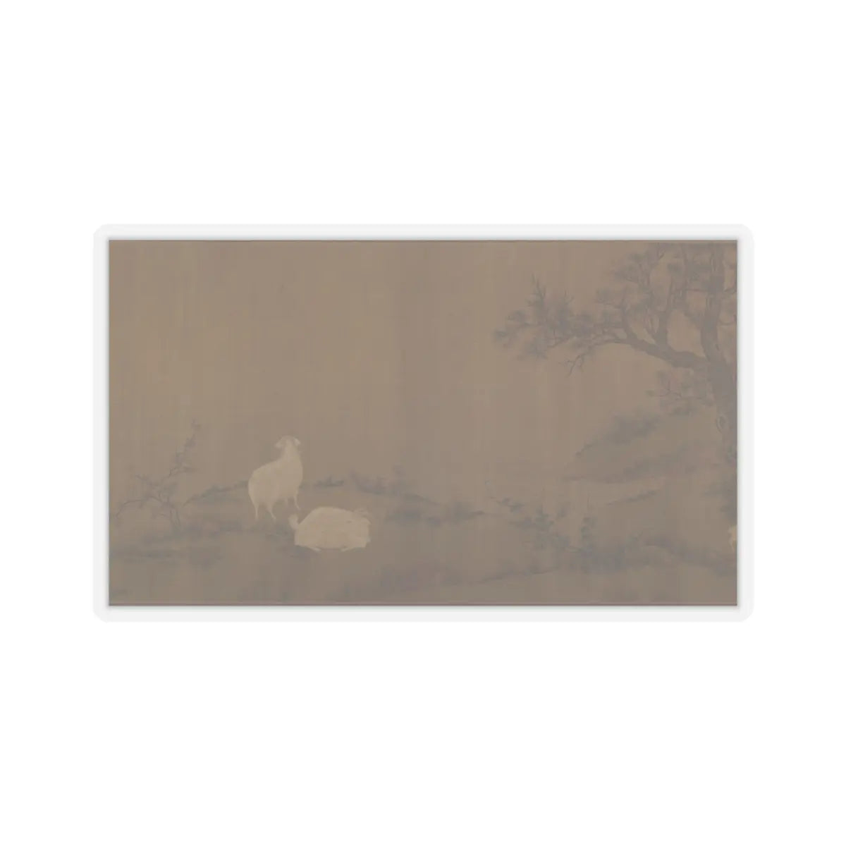 Unidentified artist - Landscape with goats - unknown v11 - STICKER Vinyl Kiss-Cut Decal