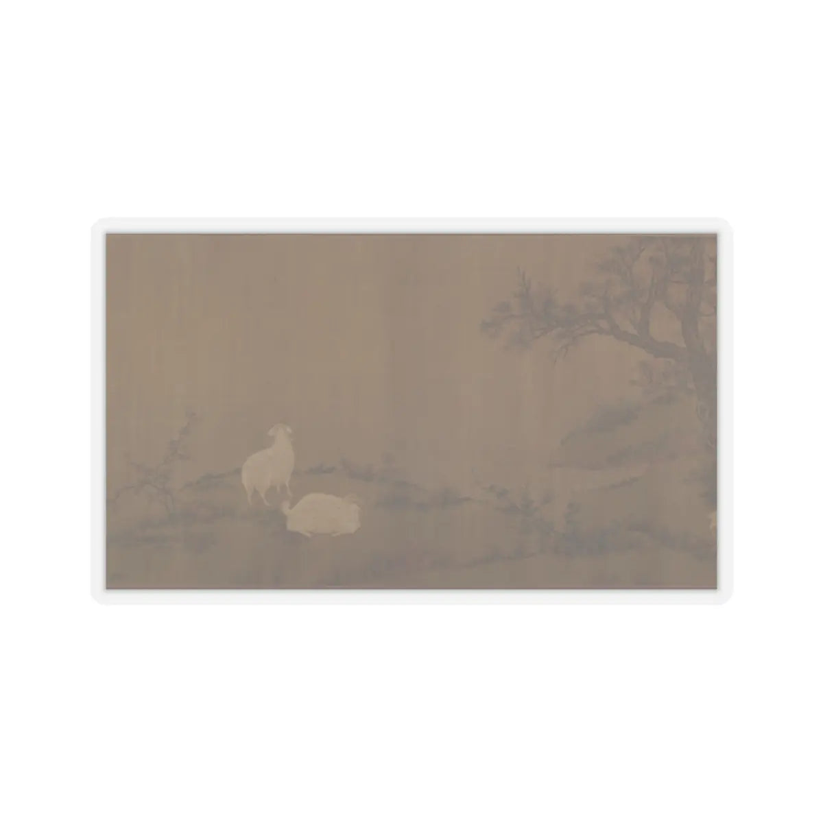 Unidentified artist - Landscape with goats - unknown v11 - STICKER Vinyl Kiss-Cut Decal