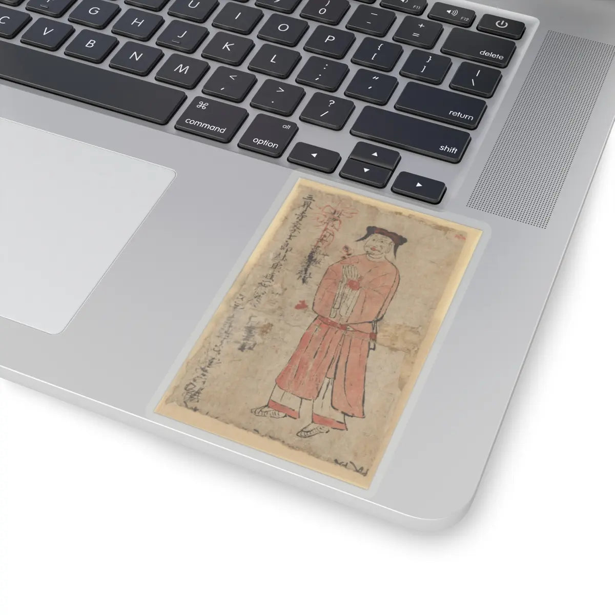 Unidentified artist - Man Holding Flower between Clasped Hands - 10th century - STICKER Vinyl Kiss-Cut Decal