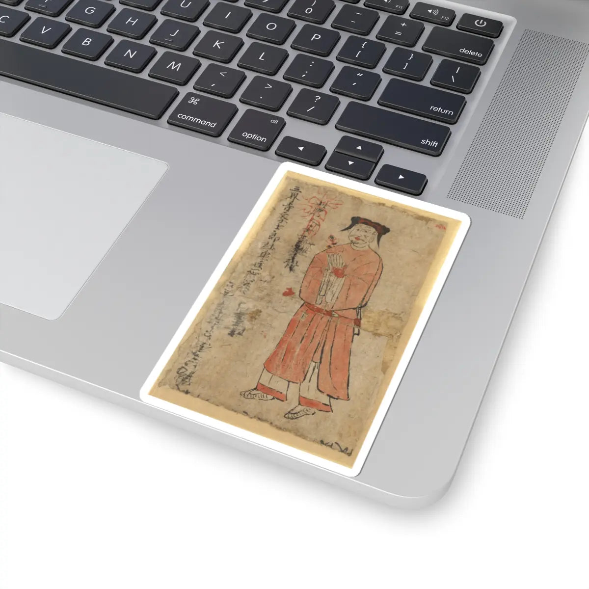 Unidentified artist - Man Holding Flower between Clasped Hands - 10th century - STICKER Vinyl Kiss-Cut Decal
