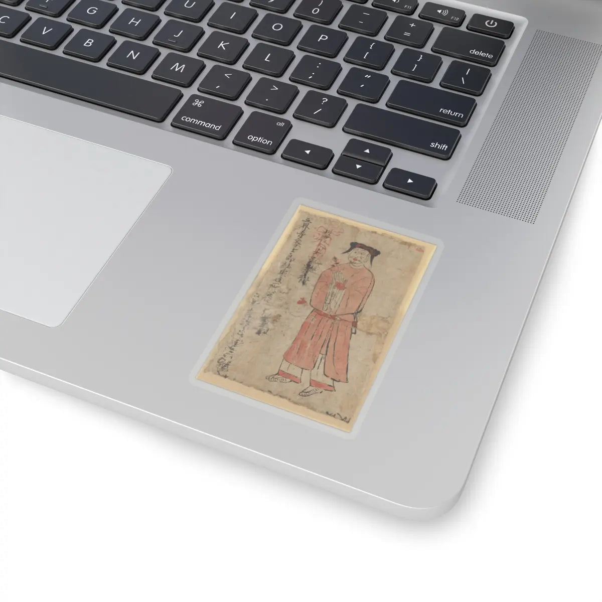 Unidentified artist - Man Holding Flower between Clasped Hands - 10th century - STICKER Vinyl Kiss-Cut Decal