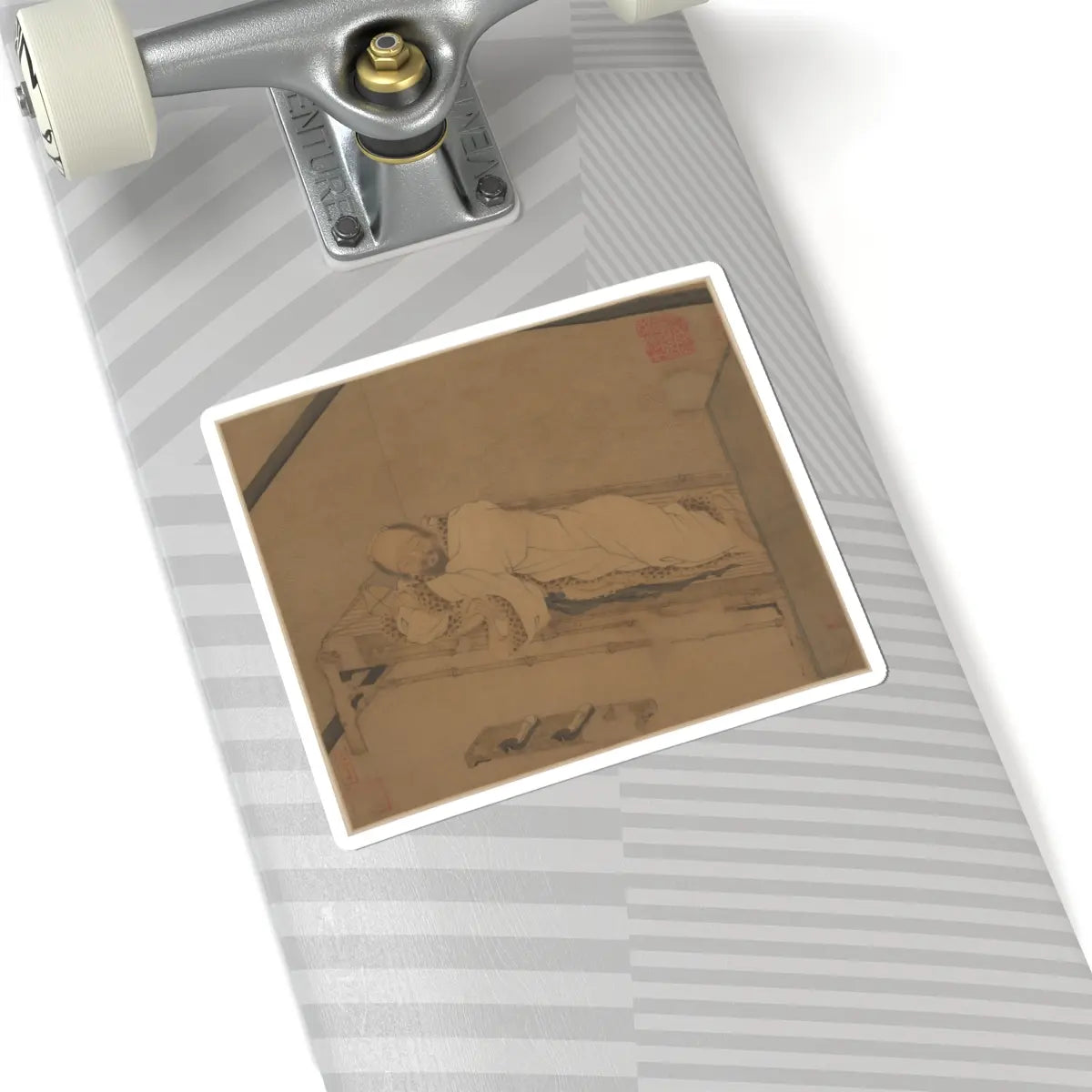 Unidentified artist - Man sleeping on a bamboo couch - late 14th–15th century - STICKER Vinyl Kiss-Cut Decal