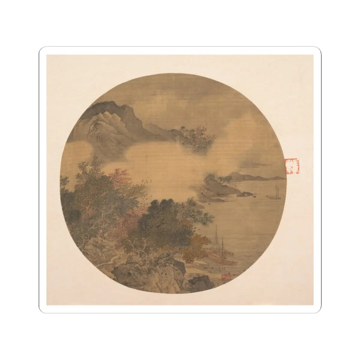Unidentified artist - Misty Landscape - 15th–16th century - STICKER Vinyl Kiss-Cut Decal