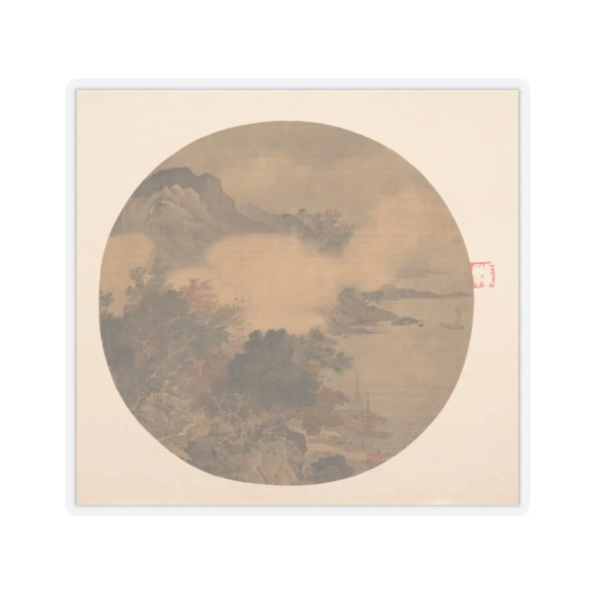 Unidentified artist - Misty Landscape - 15th–16th century - STICKER Vinyl Kiss-Cut Decal