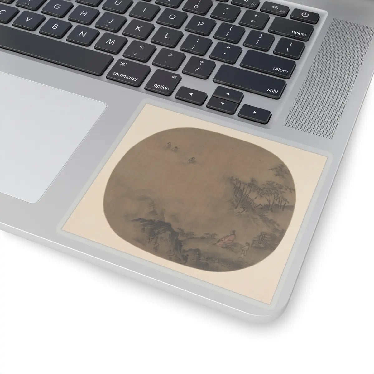 Unidentified artist - Misty Landscape with Scholars and Attendants - unknown - STICKER Vinyl Kiss-Cut Decal