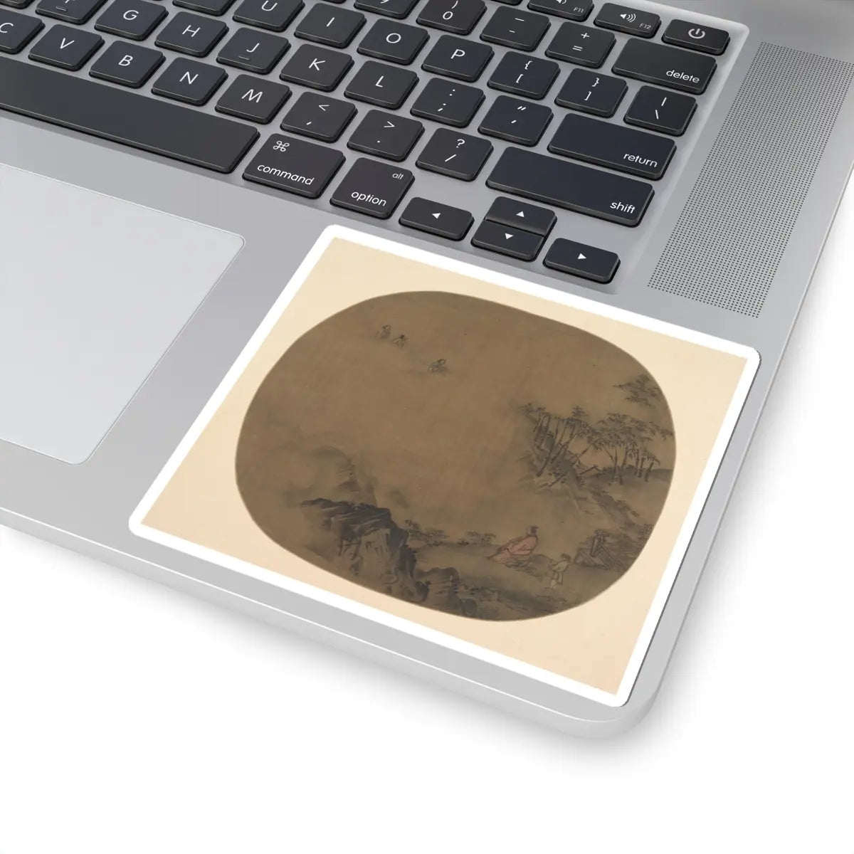 Unidentified artist - Misty Landscape with Scholars and Attendants - unknown - STICKER Vinyl Kiss-Cut Decal