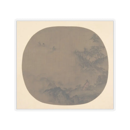 Unidentified artist - Misty Landscape with Scholars and Attendants - unknown - STICKER Vinyl Kiss-Cut Decal