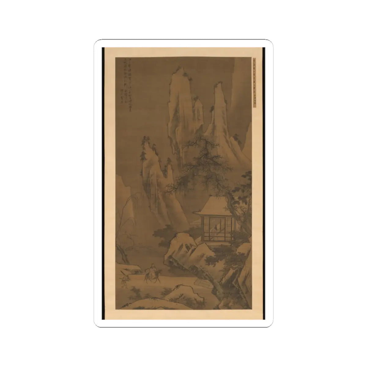 Unidentified artist - Mountain Retreat - mid-16th century v1 - STICKER Vinyl Kiss-Cut Decal