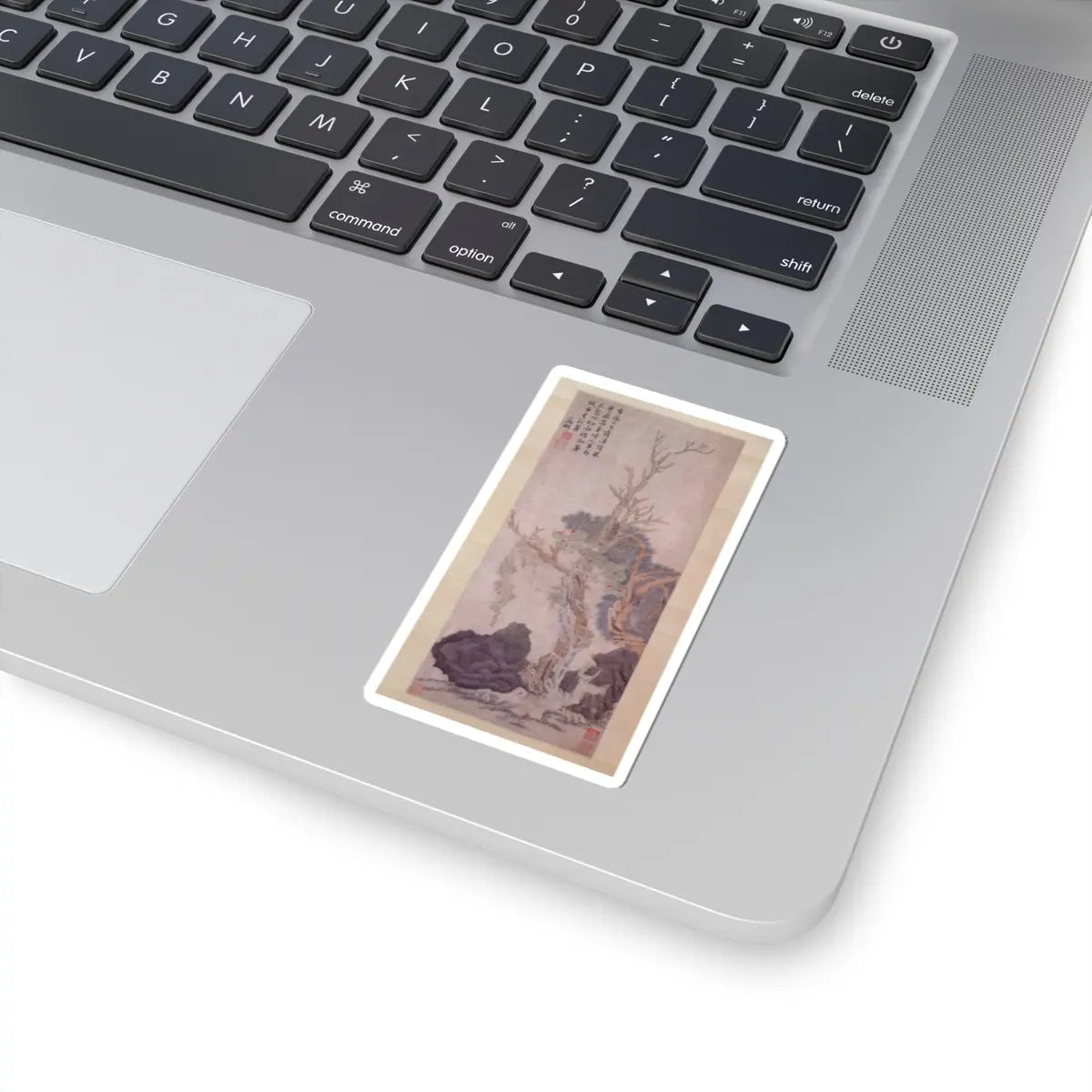 Unidentified artist - Old Wisteria among Trees and Rocks - unknown - STICKER Vinyl Kiss-Cut Decal