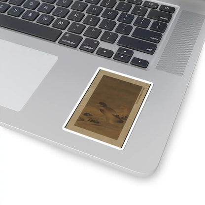 Unidentified artist - Pair of Mallard Ducks on Sandy Beach - unknown v1 - STICKER Vinyl Kiss-Cut Decal