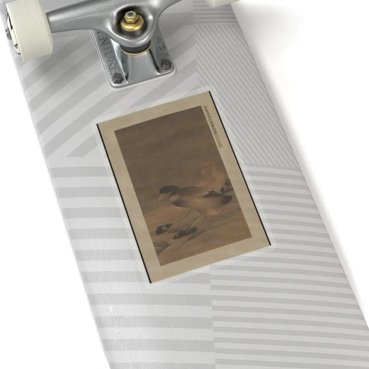 Unidentified artist - Pair of Mallard Ducks on Sandy Beach - unknown v1 - STICKER Vinyl Kiss-Cut Decal