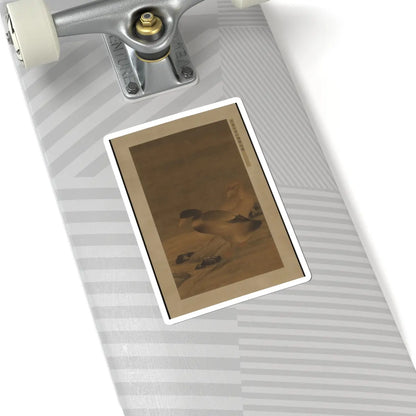 Unidentified artist - Pair of Mallard Ducks on Sandy Beach - unknown v1 - STICKER Vinyl Kiss-Cut Decal