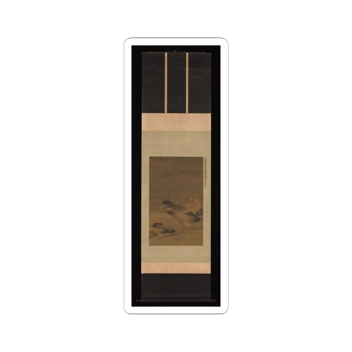 Unidentified artist - Pair of Mallard Ducks on Sandy Beach - unknown v2 - STICKER Vinyl Kiss-Cut Decal