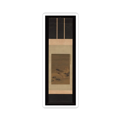 Unidentified artist - Pair of Mallard Ducks on Sandy Beach - unknown v2 - STICKER Vinyl Kiss-Cut Decal