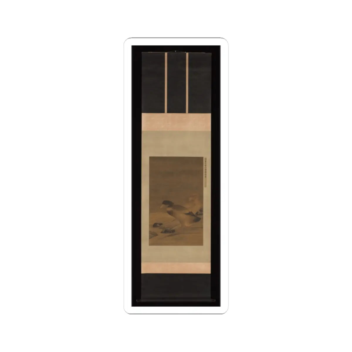 Unidentified artist - Pair of Mallard Ducks on Sandy Beach - unknown v2 - STICKER Vinyl Kiss-Cut Decal