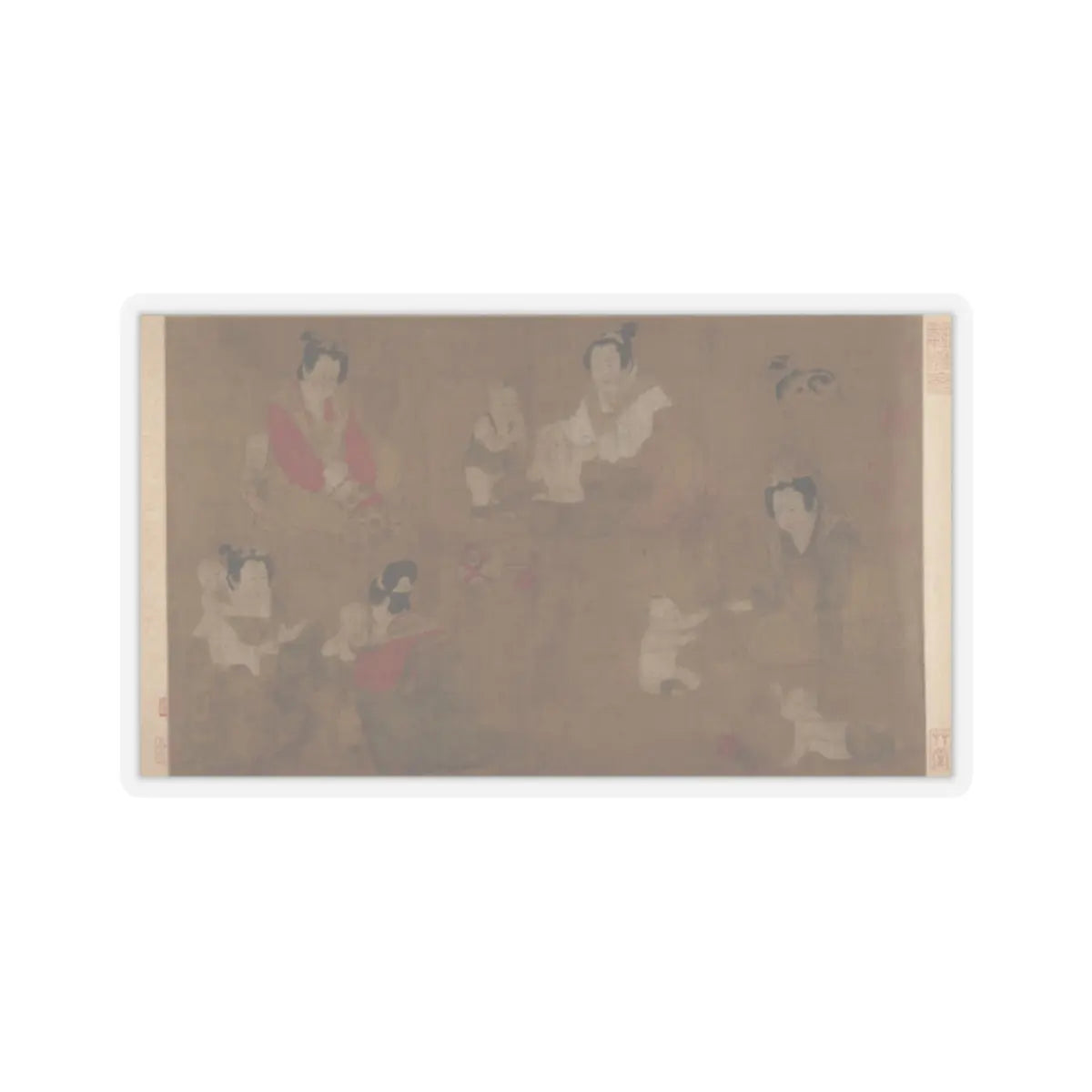 Unidentified artist - Palace ladies bathing children - 11th century v1 - STICKER Vinyl Kiss-Cut Decal