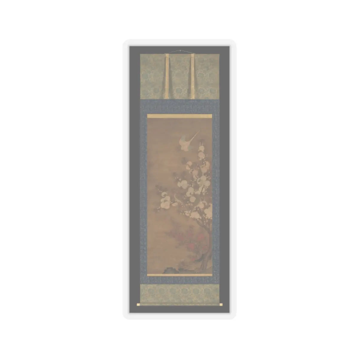 Unidentified artist - Parrots in Flowering Tree - unknown v2 - STICKER Vinyl Kiss-Cut Decal