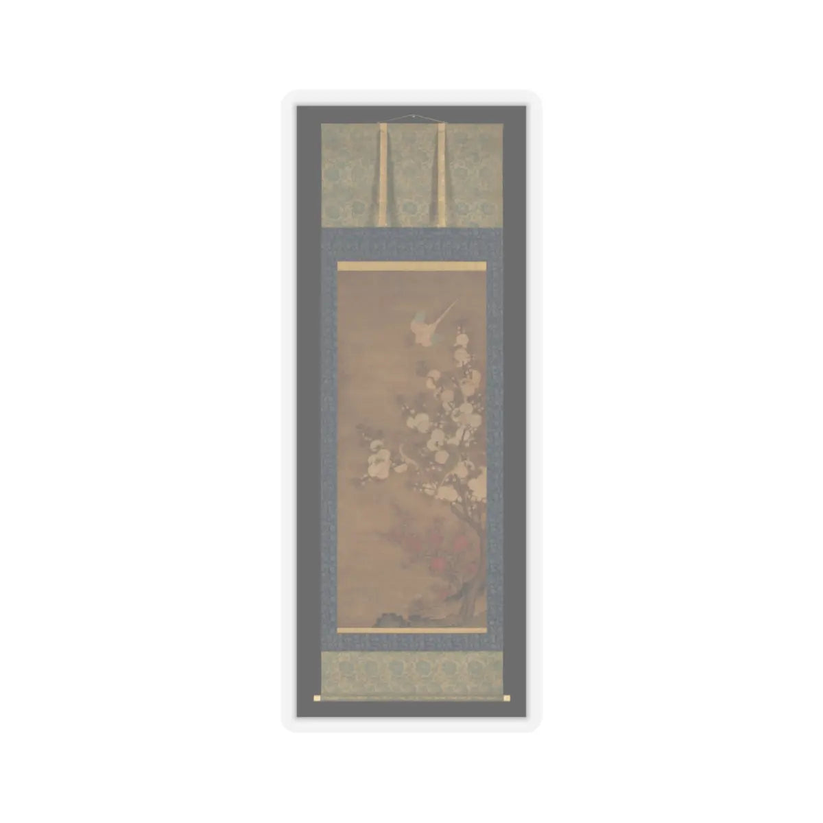 Unidentified artist - Parrots in Flowering Tree - unknown v2 - STICKER Vinyl Kiss-Cut Decal