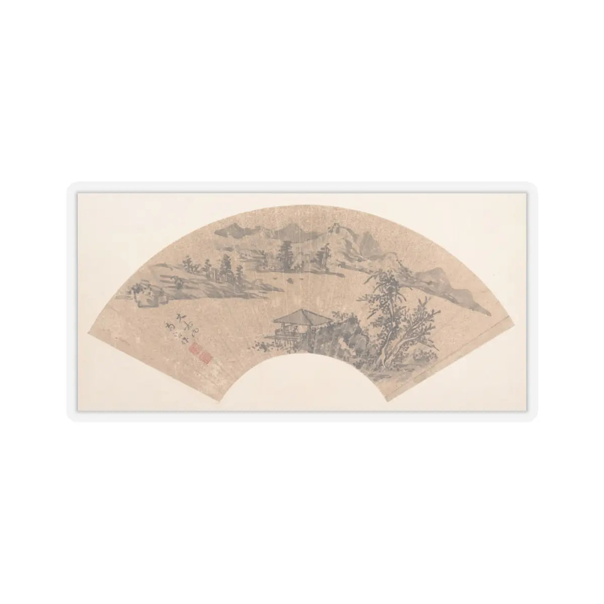 Unidentified artist - Pavilion by Lake Shore - 17th century or later - STICKER Vinyl Kiss-Cut Decal