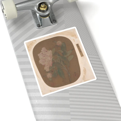 Unidentified artist - Peony Flower and Leaves - unknown - STICKER Vinyl Kiss-Cut Decal