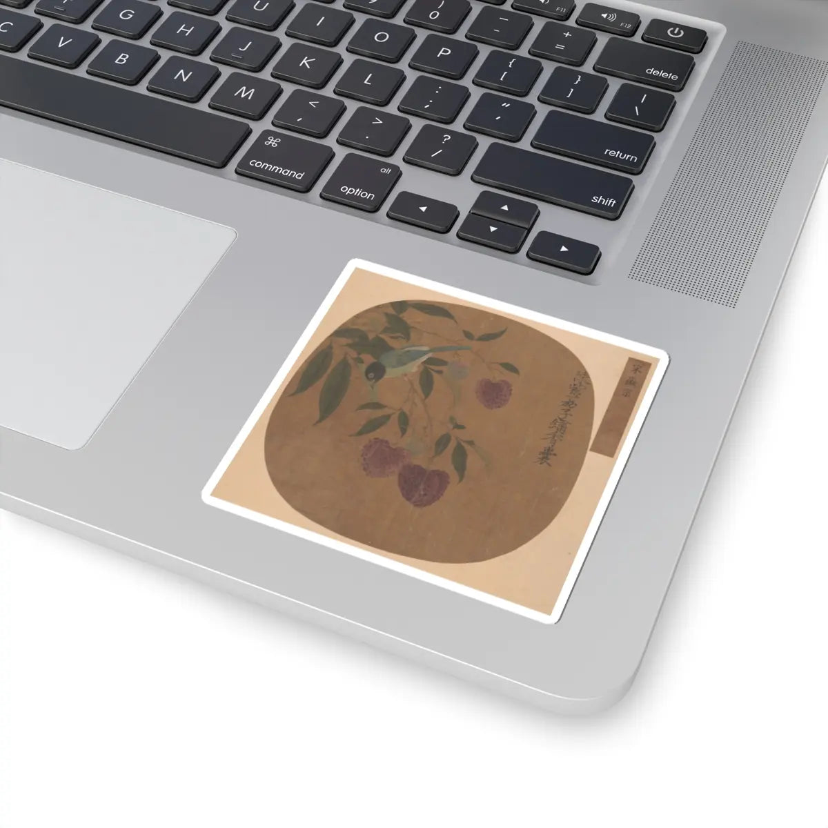 Unidentified artist - Purple Lichees and Bird - unknown - STICKER Vinyl Kiss-Cut Decal