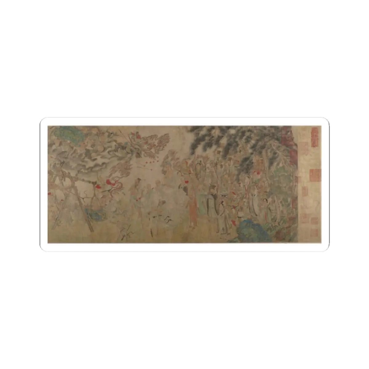 unidentified artist - Raising the Alms-Bowl - 17th–18th century v1 - STICKER Vinyl Kiss-Cut Decal