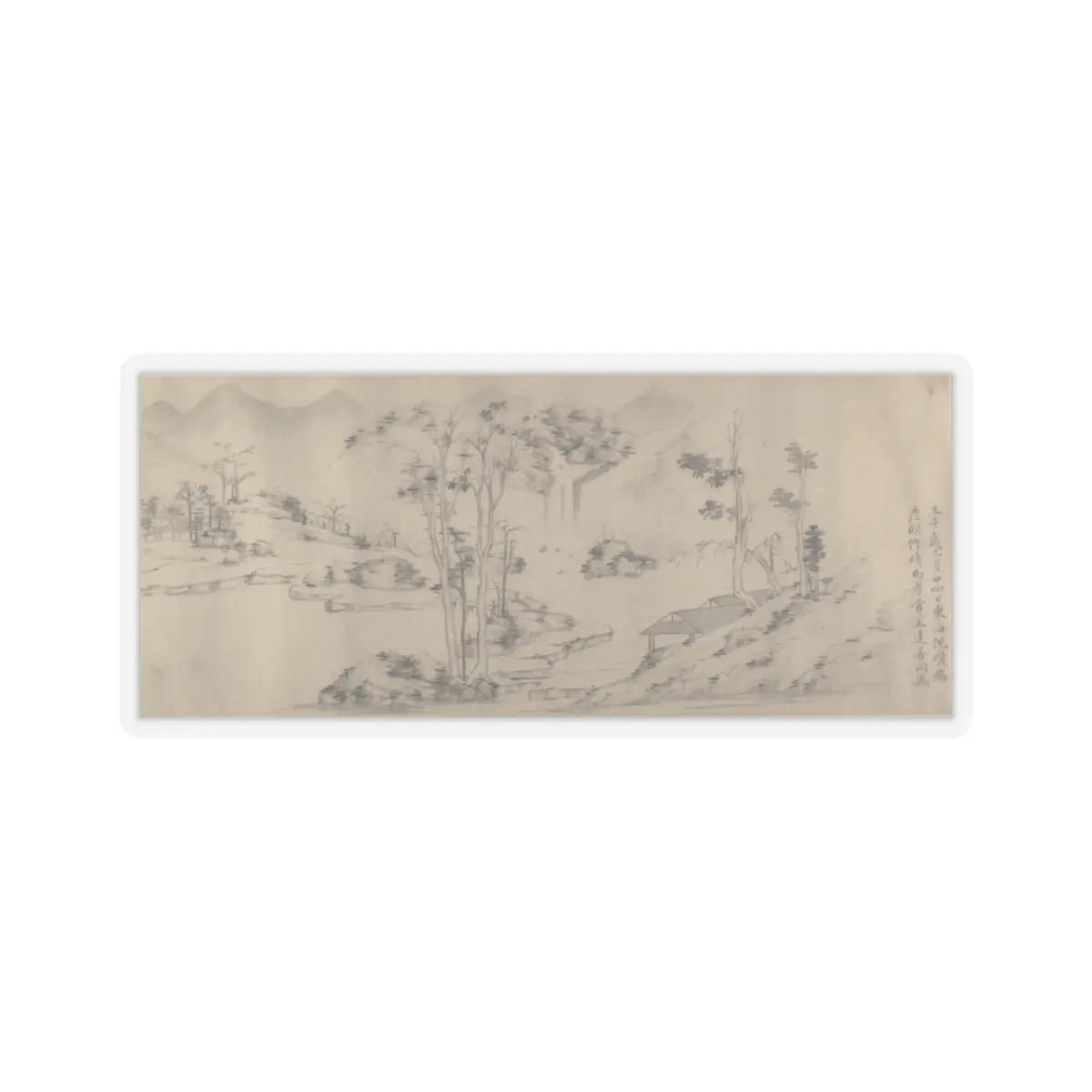 Unidentified artist - River Landscape with Thirteen Inscriptions - unknown v1 - STICKER Vinyl Kiss-Cut Decal
