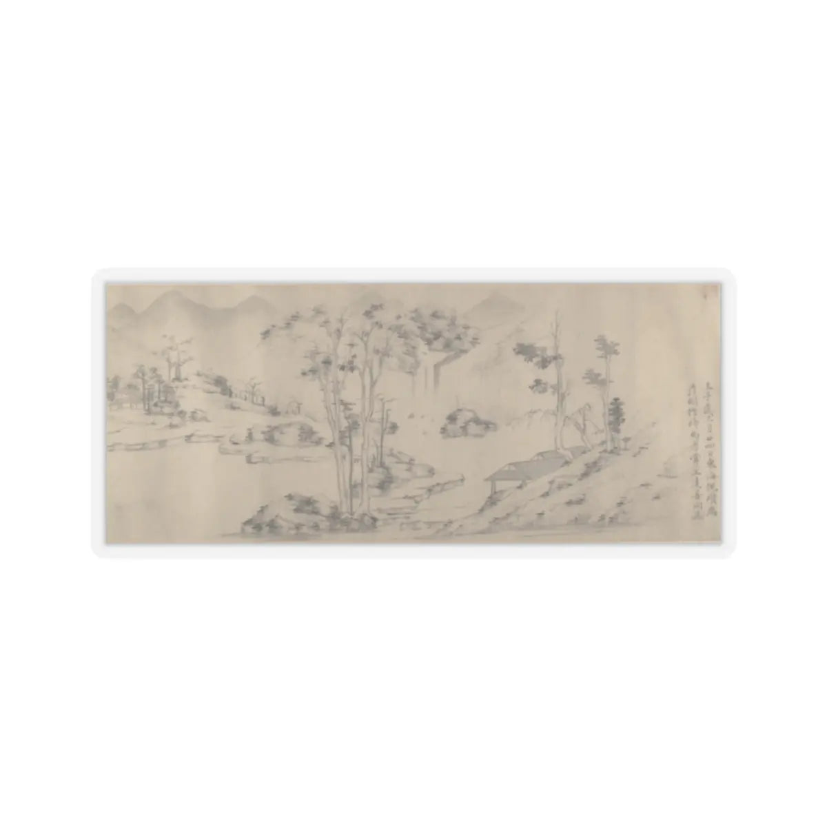 Unidentified artist - River Landscape with Thirteen Inscriptions - unknown v1 - STICKER Vinyl Kiss-Cut Decal