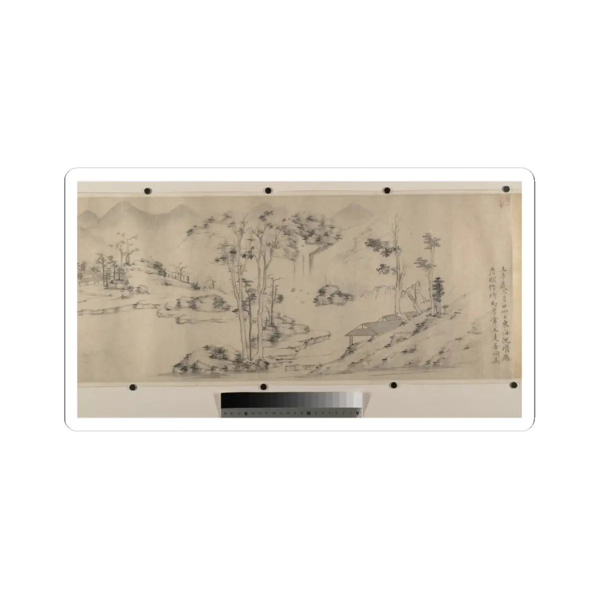 Unidentified artist - River Landscape with Thirteen Inscriptions - unknown v6 - STICKER Vinyl Kiss-Cut Decal