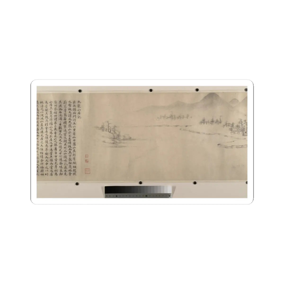 Unidentified artist - River Landscape with Thirteen Inscriptions - unknown v7 - STICKER Vinyl Kiss-Cut Decal