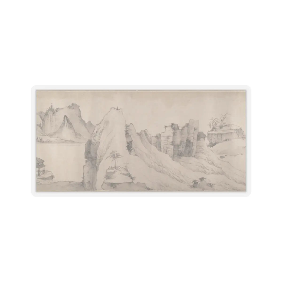 Unidentified artist - River Scene in Winter - dated 1661 v1 - STICKER Vinyl Kiss-Cut Decal