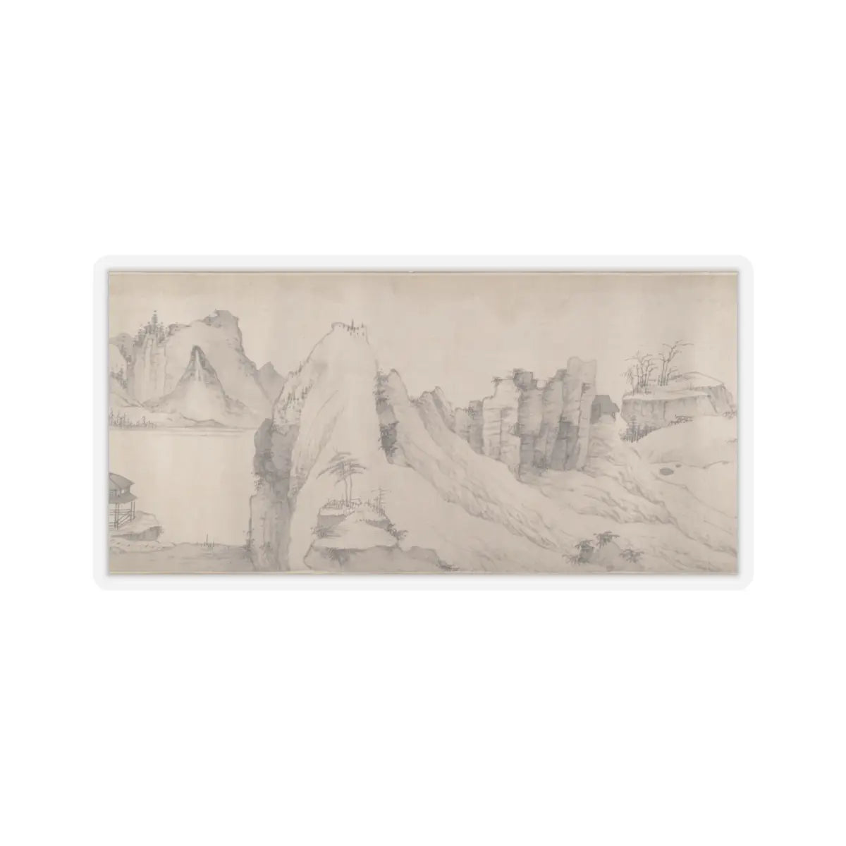 Unidentified artist - River Scene in Winter - dated 1661 v1 - STICKER Vinyl Kiss-Cut Decal