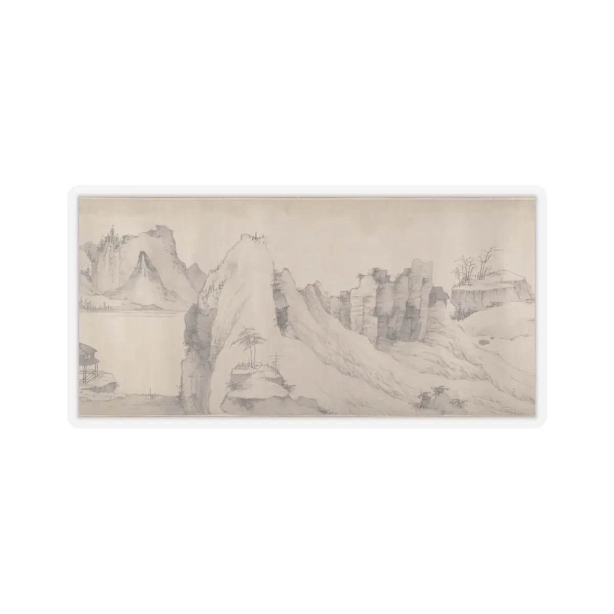 Unidentified artist - River Scene in Winter - dated 1661 v1 - STICKER Vinyl Kiss-Cut Decal